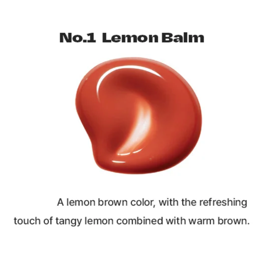 Alternative Stereo Aqua Glow in No.1 Lemon Balm – warm lemon-brown shade with a glossy finish.