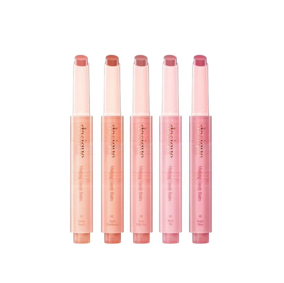 Dasique Melting Candy Balm collection with 5 shades lined up.