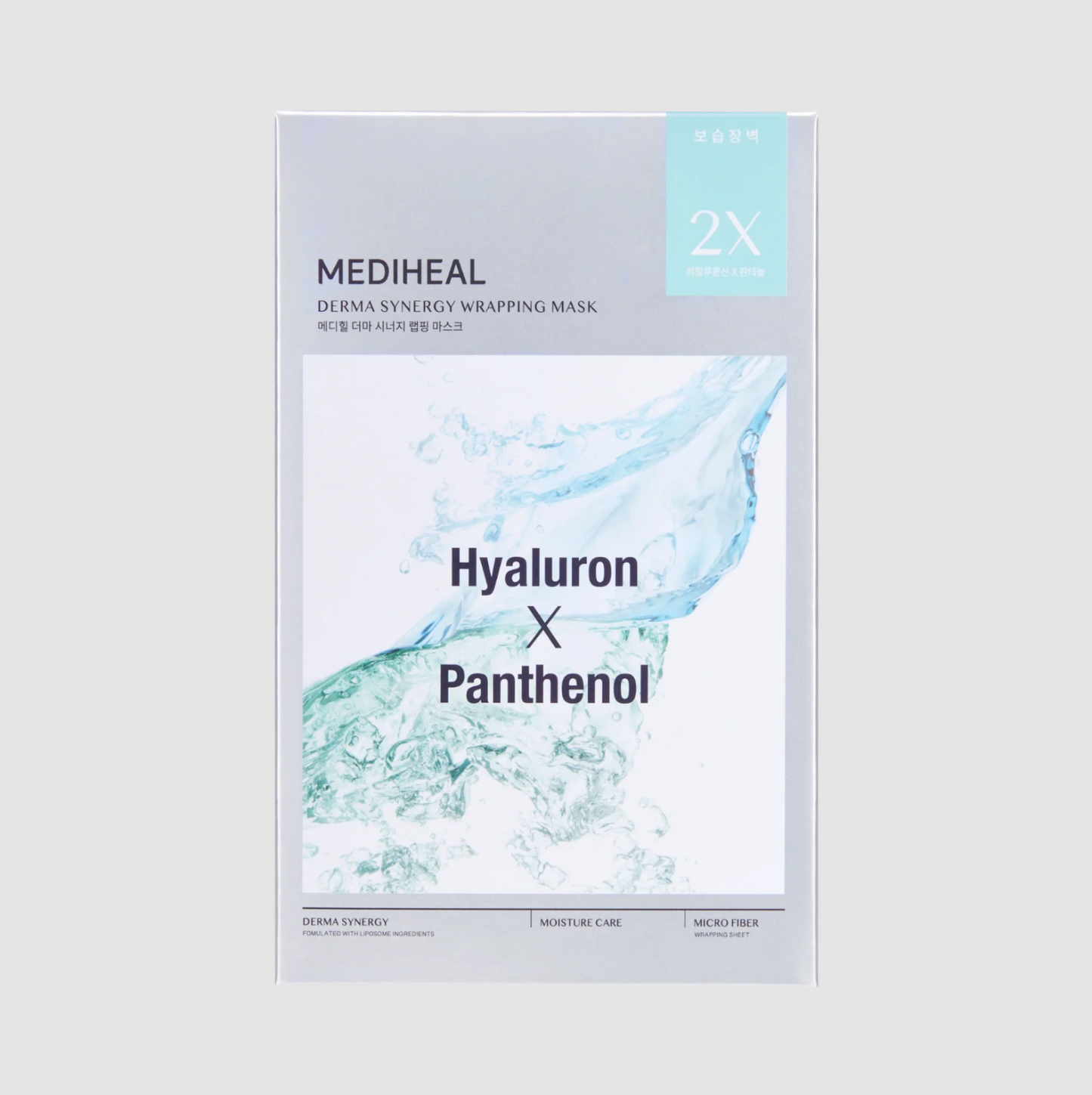 Mediheal Derma Synergy Wrapping Mask with Hyaluron and Panthenol for deep moisture and skin barrier care.
