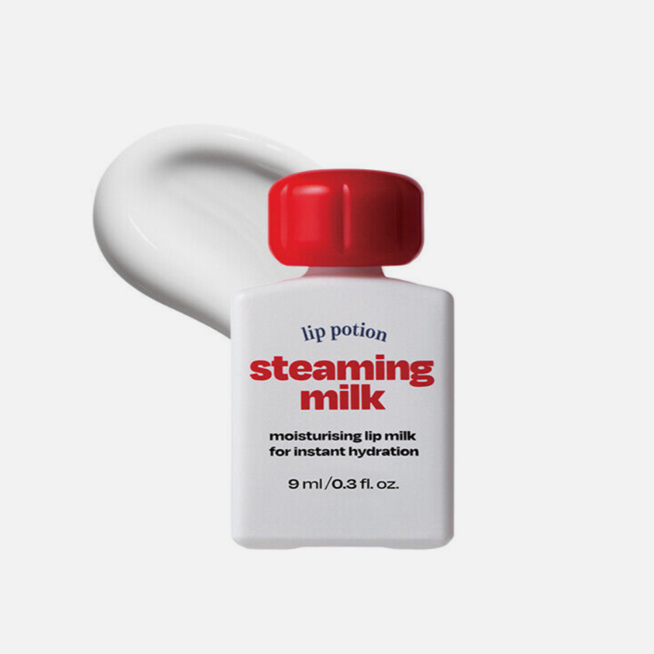 Alternative Stereo Steaming Milk Lip Potion with creamy white swatch – instant hydration lip milk.