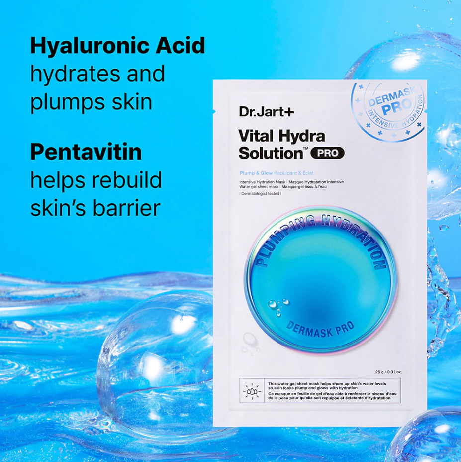 Vital Hydra Solution Pro with hyaluronic acid and pentavitin for hydration and skin barrier repair.