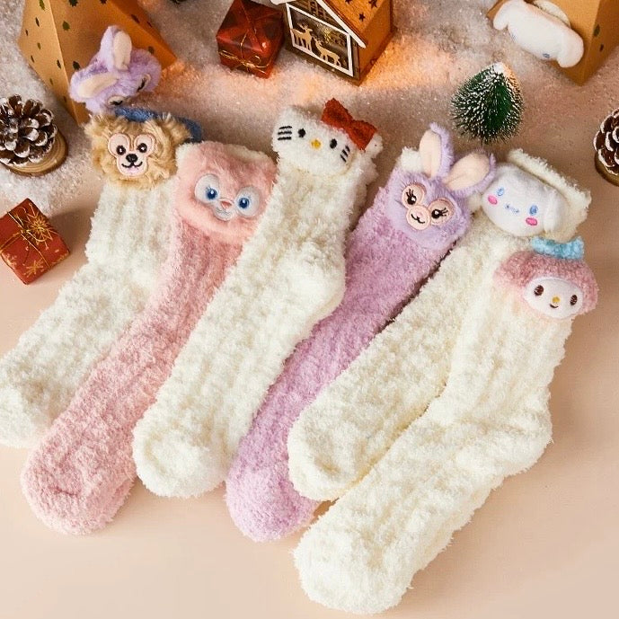 Cute Fluffy Christmas holiday socks