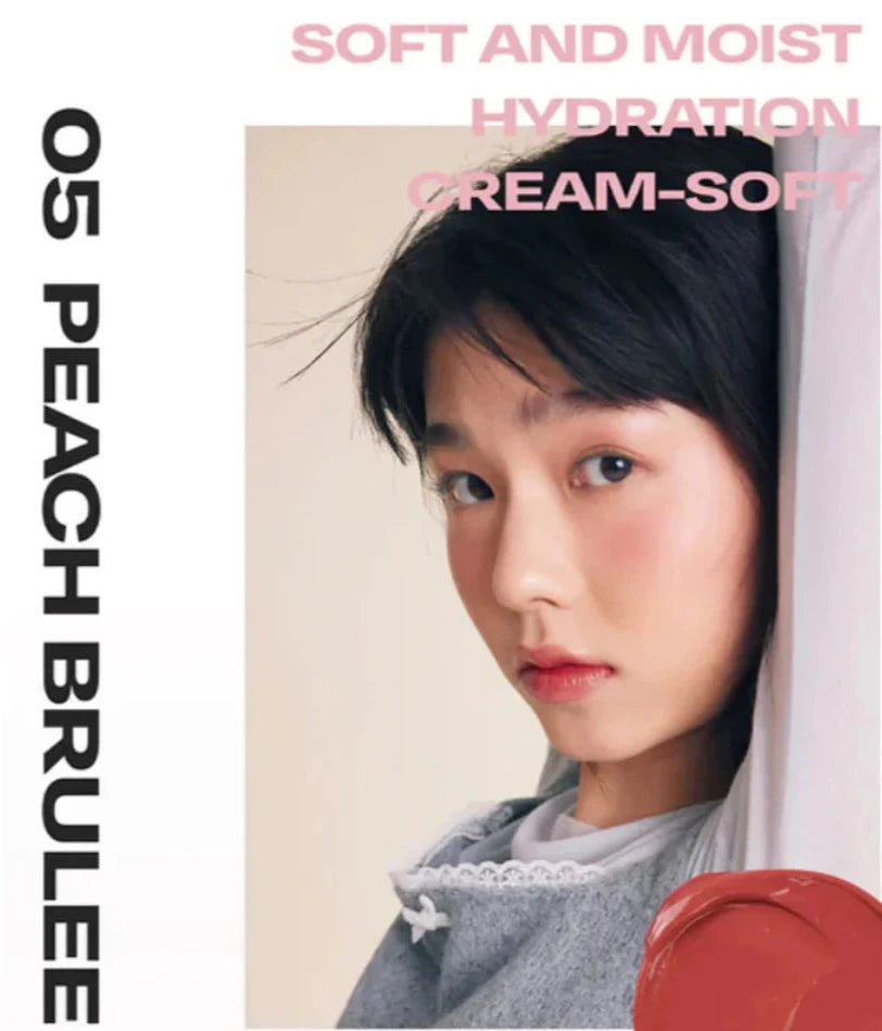 Alternative Stereo Balmy Rose in 05 Peach Brulee – soft and creamy hydration with coral finish.