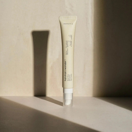 haruharu wonder eye cream tube on shadowed wall